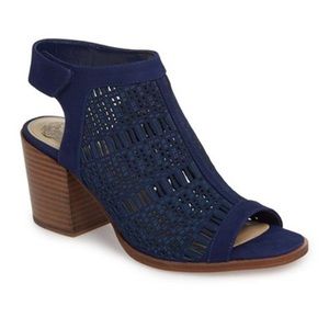 NWT Vince Camuto Women's Keannie Leather Stacked Block Heel Sandal sz 10